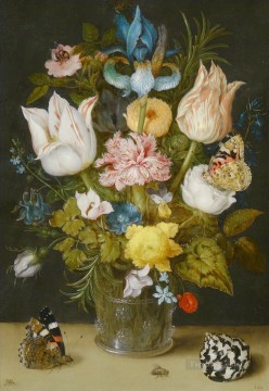 アンブロシウス・ボスチャート Painting - 棚の上の花の花束 アンブロシウス・ボスチャート